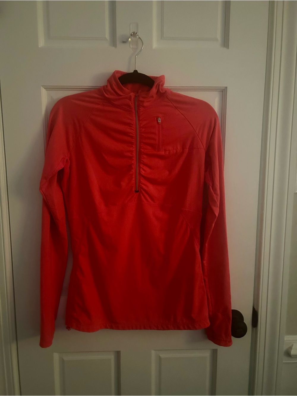 Athleta coral half zip top